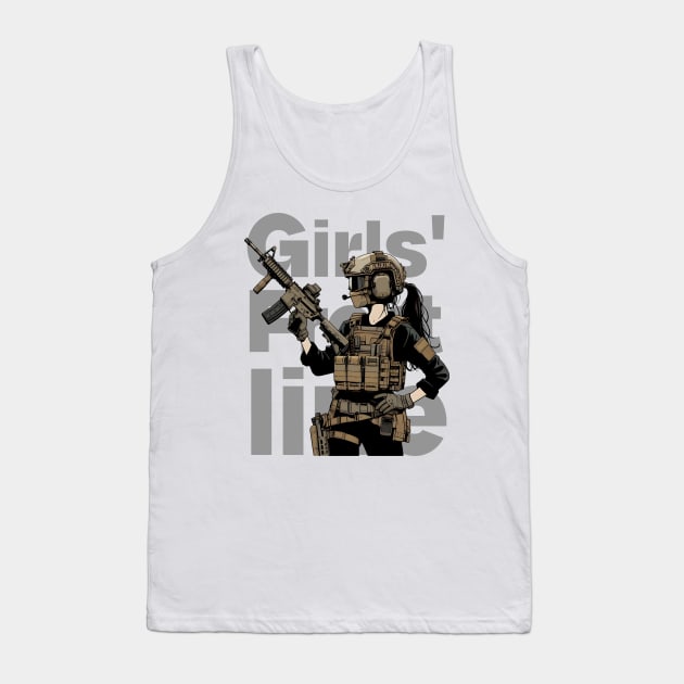 Girls' Frontline Tactical Chic Tee: Where Strength Meets Style Tank Top by Rawlifegraphic